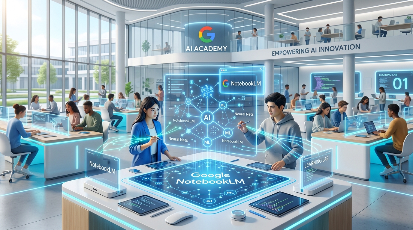 Estudantes e Engenheiros no ambiente de aprendizado MSC Academy com Google NotebookLM